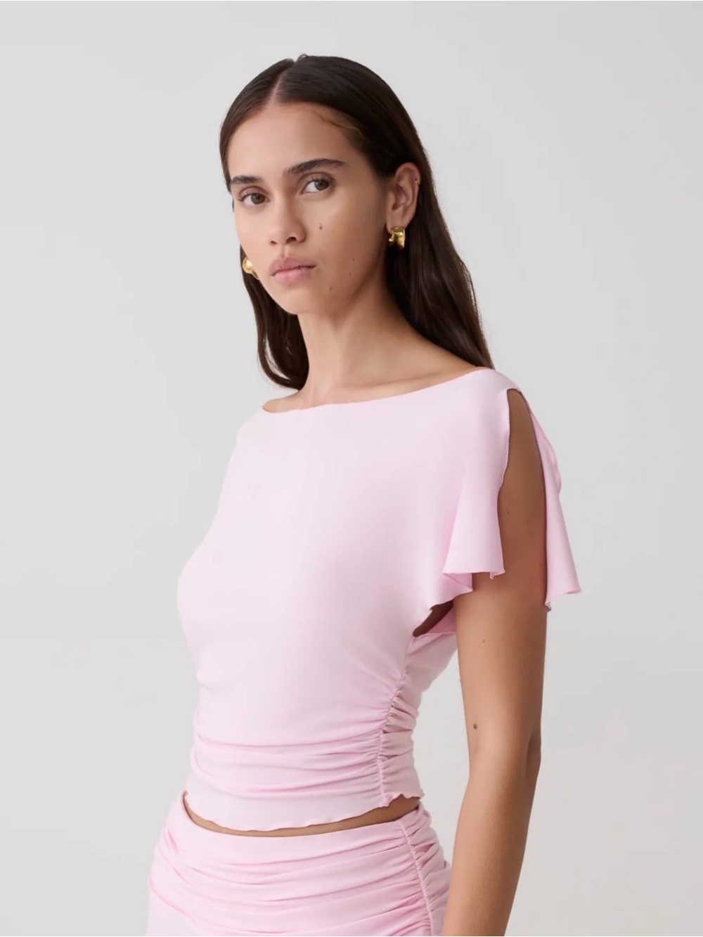 Meshki Talise Modal Flounce Short Sleeve
Top - Ballet Pink